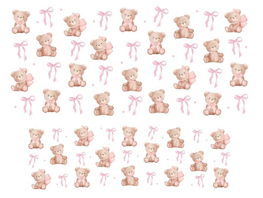 0002 Pink Teddy Bear Bow
