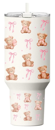 0002 Pink Teddy Bear Bow