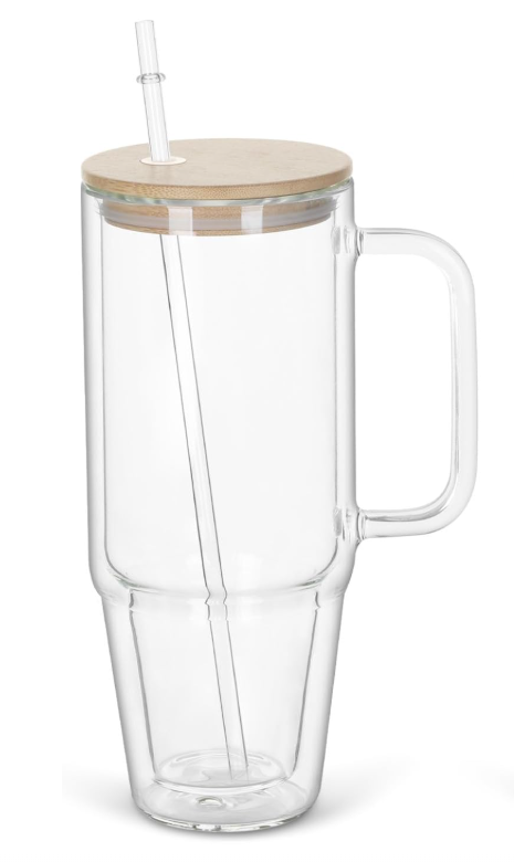 40 oz Glass Tumbler with Handle